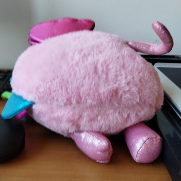 Zuru Rainbowcorns Plush Pink Cat Unicorn Silver Heart on Stomach Stuffed Toy 10" - Picture 8 of 16